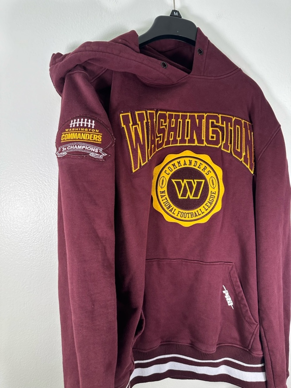 Washington Commanders Hoodie XL Pro Standard NFL Burgundy Crest Pullover - Picture 7 of 13